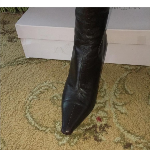 🎈SOLD Jimmy Choo, Peony Brown Leather Boots - Picture 4 of 8